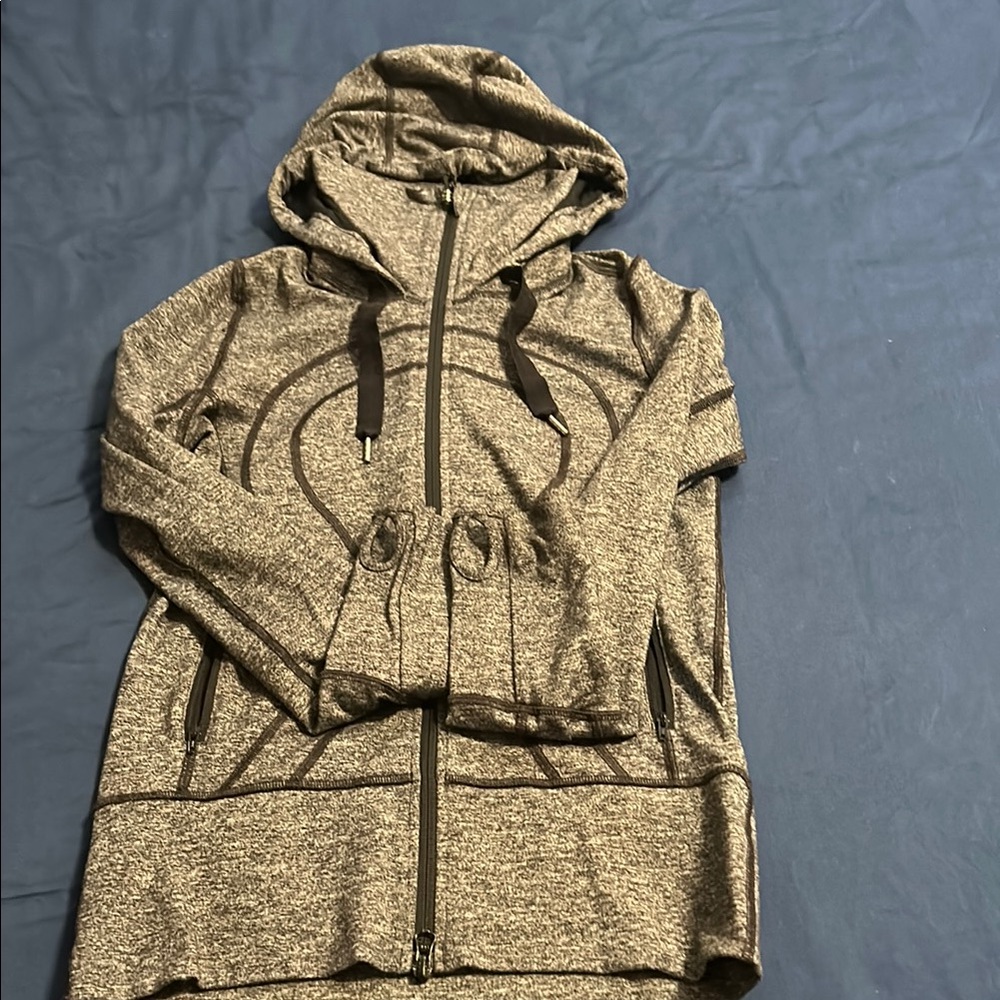 Lululemon Heathered Gray Hooded Jacket